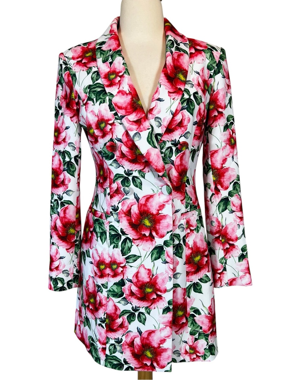 Alice + Olivia Latoya floral double breasted blazer mini dress